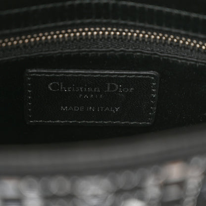 Christian Dior CHRISTIAN DIOR Satin Crystal Cannage Mini Lady Dior Black 6 of 9