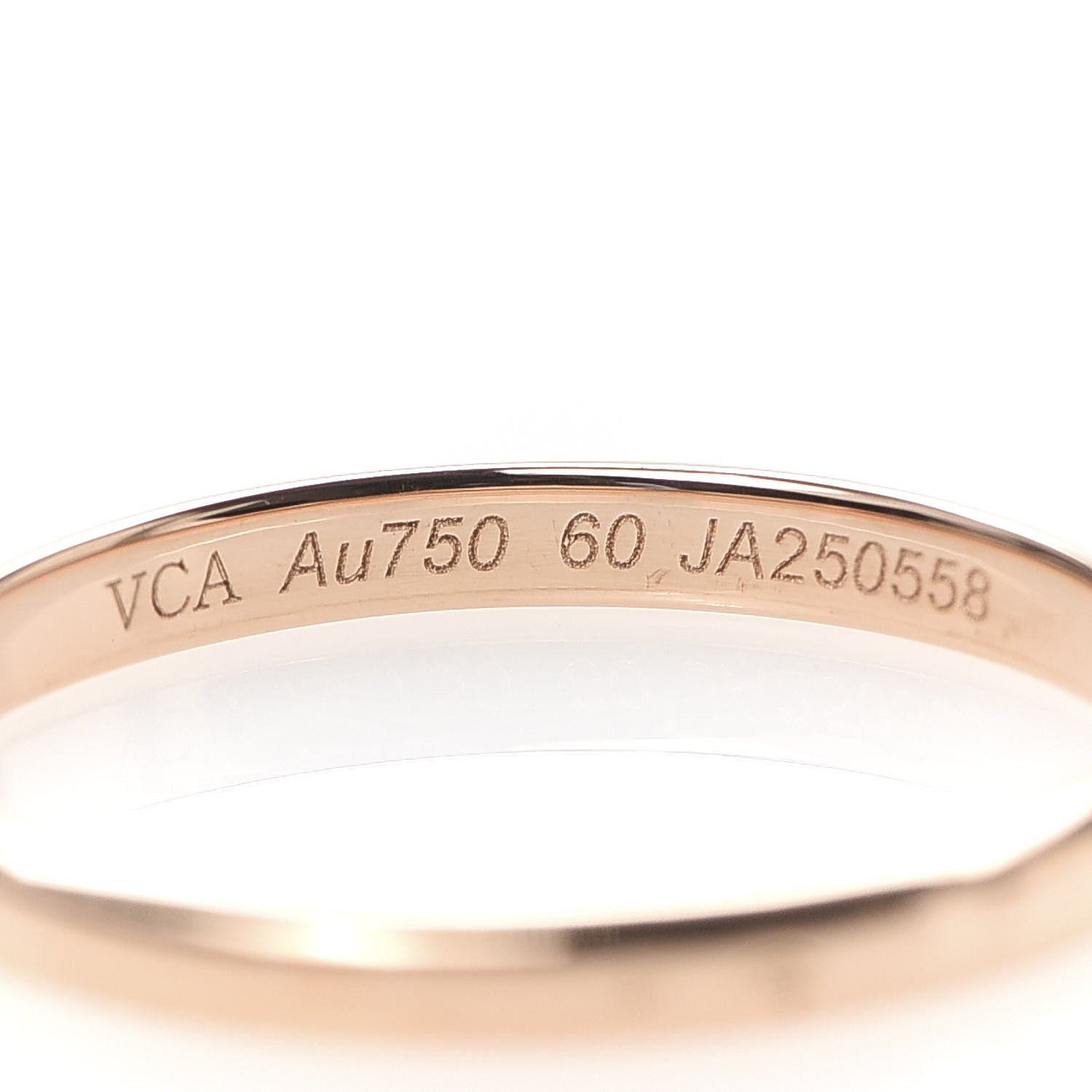 Van Cleef & Arpels 18K Rose Gold 2.5mm Toujours Wedding Band Ring 60 9 4 of 4