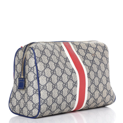 Gucci GG Plus Monogram Sloaney Union Jack British Flag Cosmetic Case Blue 3 of 8