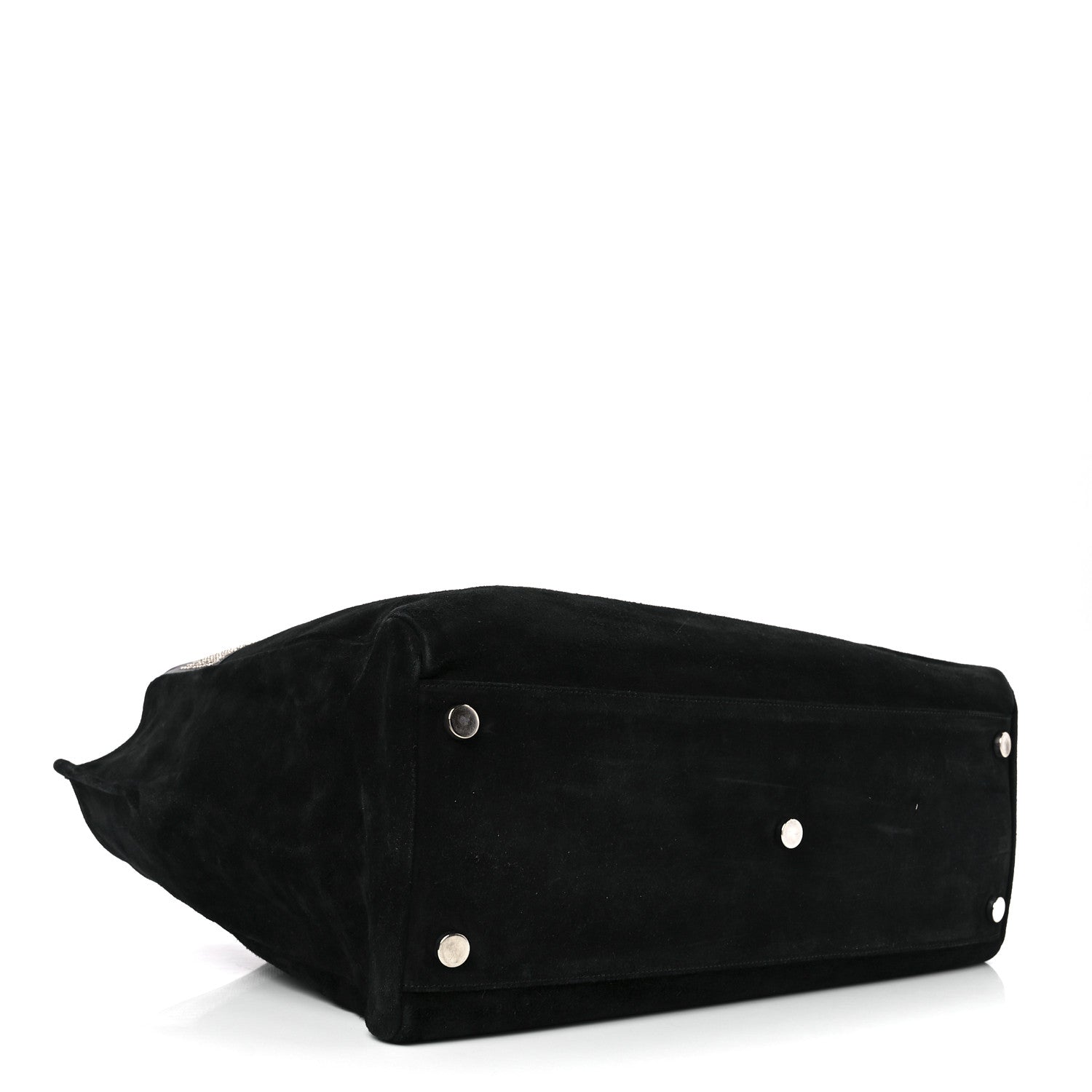 Saint Laurent Calfskin Suede Studded Reversible East West Shopping Tote Black 4 of 13