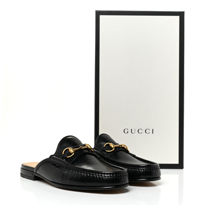 Gucci Goatskin Mens Horsebit Slippers 7.5 Black 14 of 14