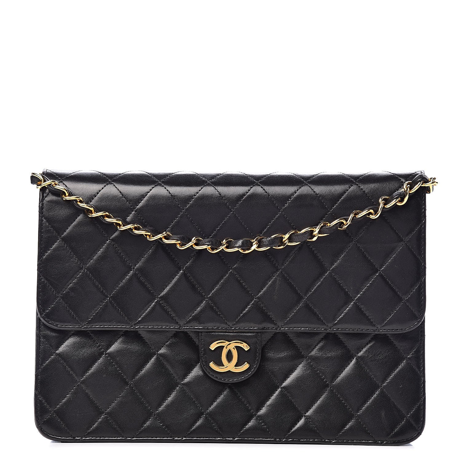 Chanel Lambskin Quilted Medium Single Flap Black 1 of 11