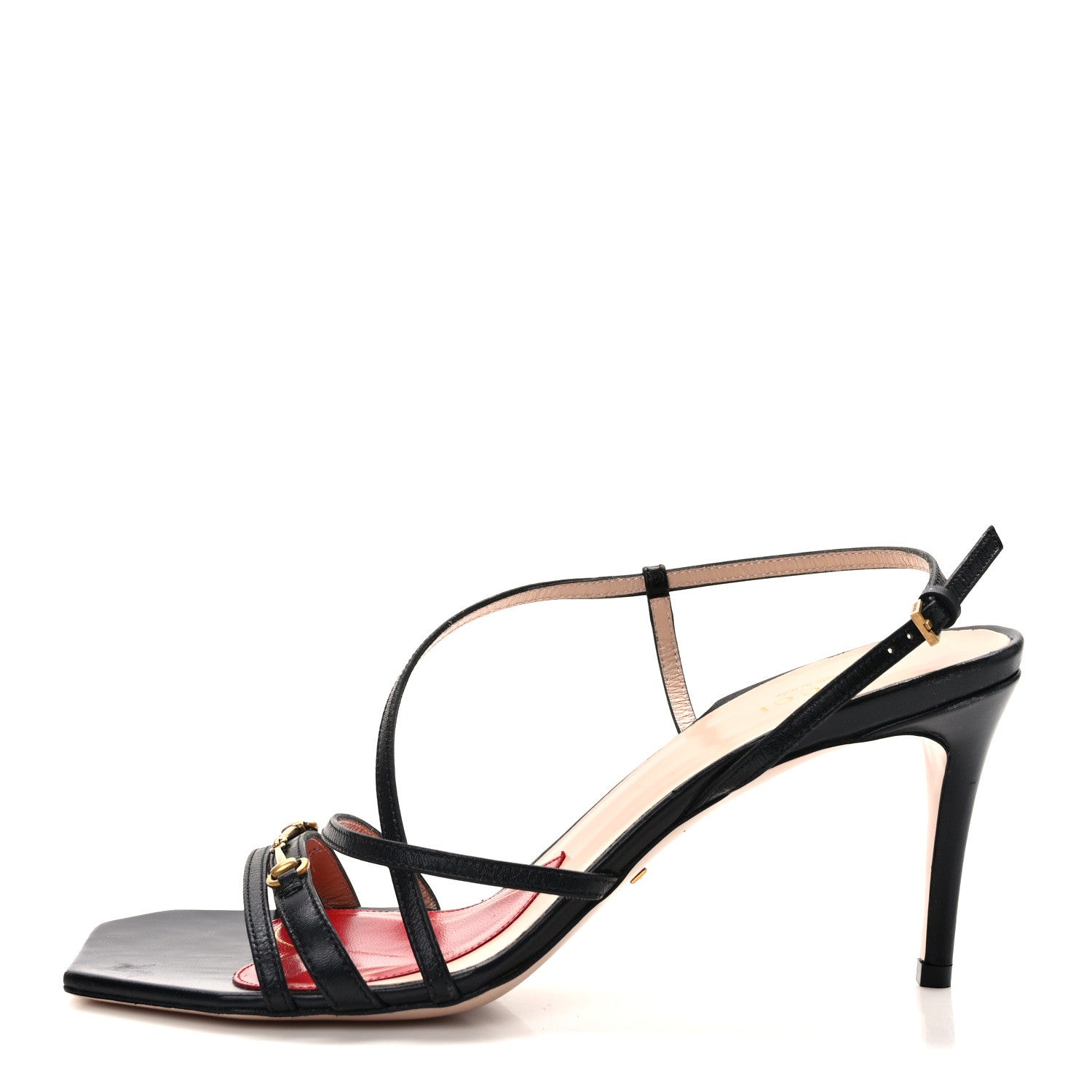 Gucci Nappa Victoria Strappy Horsebit Sandals 40 Black 1 of 7