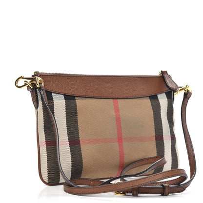 Burberry House Check Derby Peyton Crossbody Clutch Bag Tan 3 of 10
