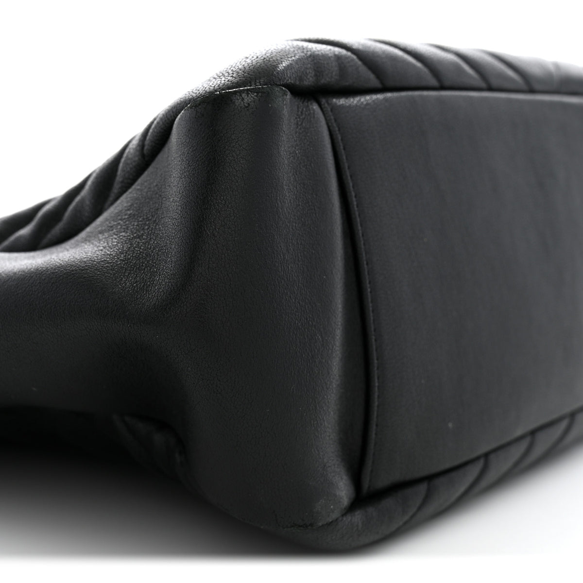 Saint Laurent Sheepskin Matelasse Chevron Large Monogram Shopping Bag Black 9 of 11