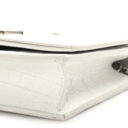 Saint Laurent Calfskin Crocodile Embossed Kate Monogram Tassel Chain Wallet Crema Soft 8 of 8