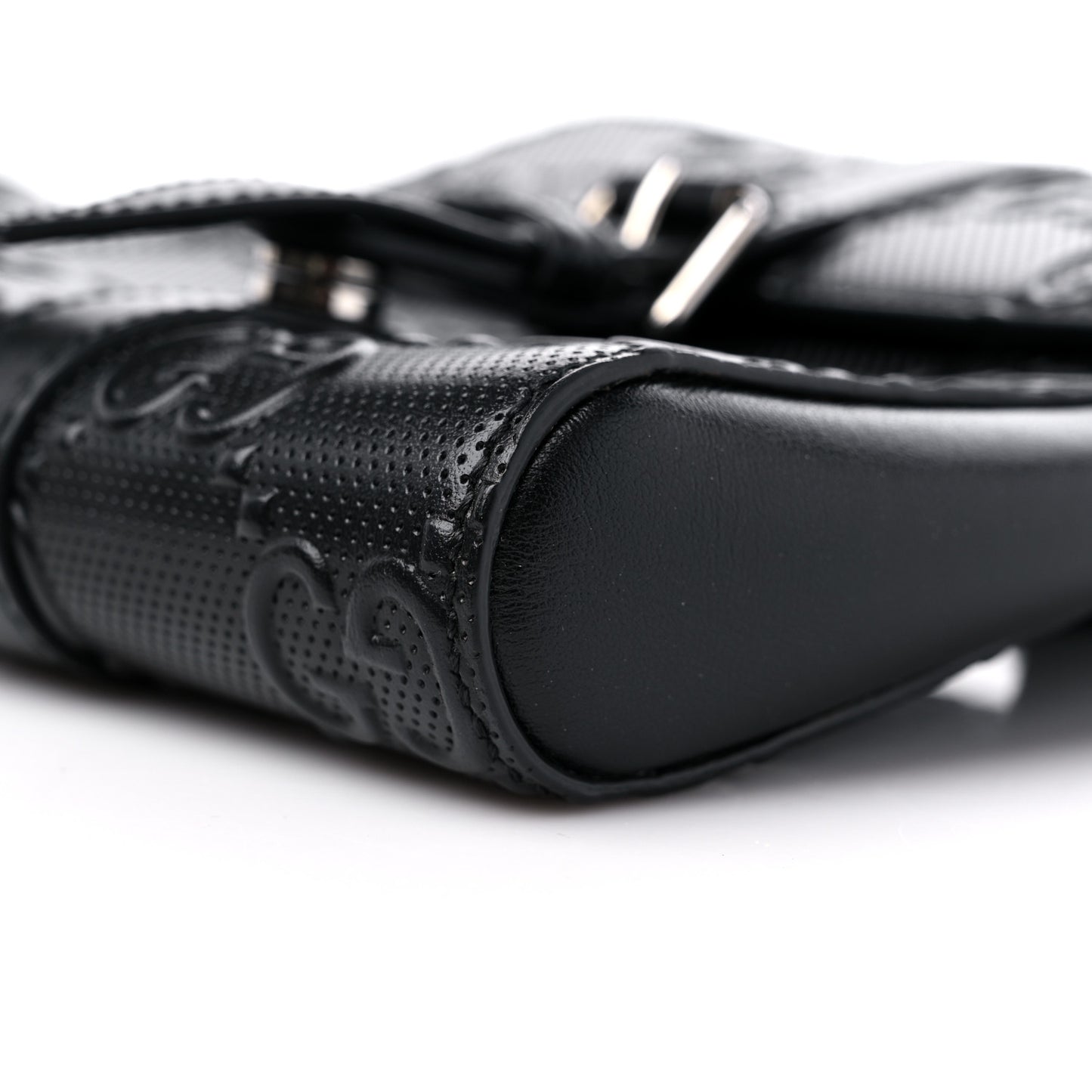 Calfskin GG Tennis Embossed 2 Detachable Pouch Belt Bag Black