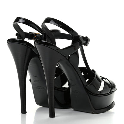Saint Laurent Patent Tribute 105 Platform Sandals 35.5 Black 4 of 9