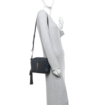 Saint Laurent Calfskin Matelasse Monogram Lou Camera Bag Smog 2 of 12