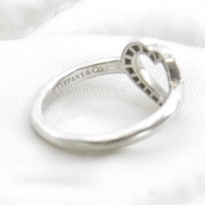 Tiffany Platinum Diamond Heart Ring 3.25 4 of 6