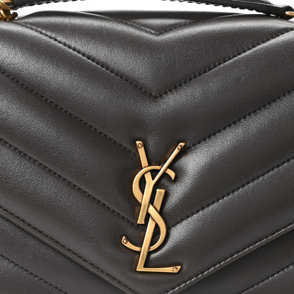 Saint Laurent Lambskin Matelasse Chevron Medium LouLou  Dark Strong Moss 9 of 11