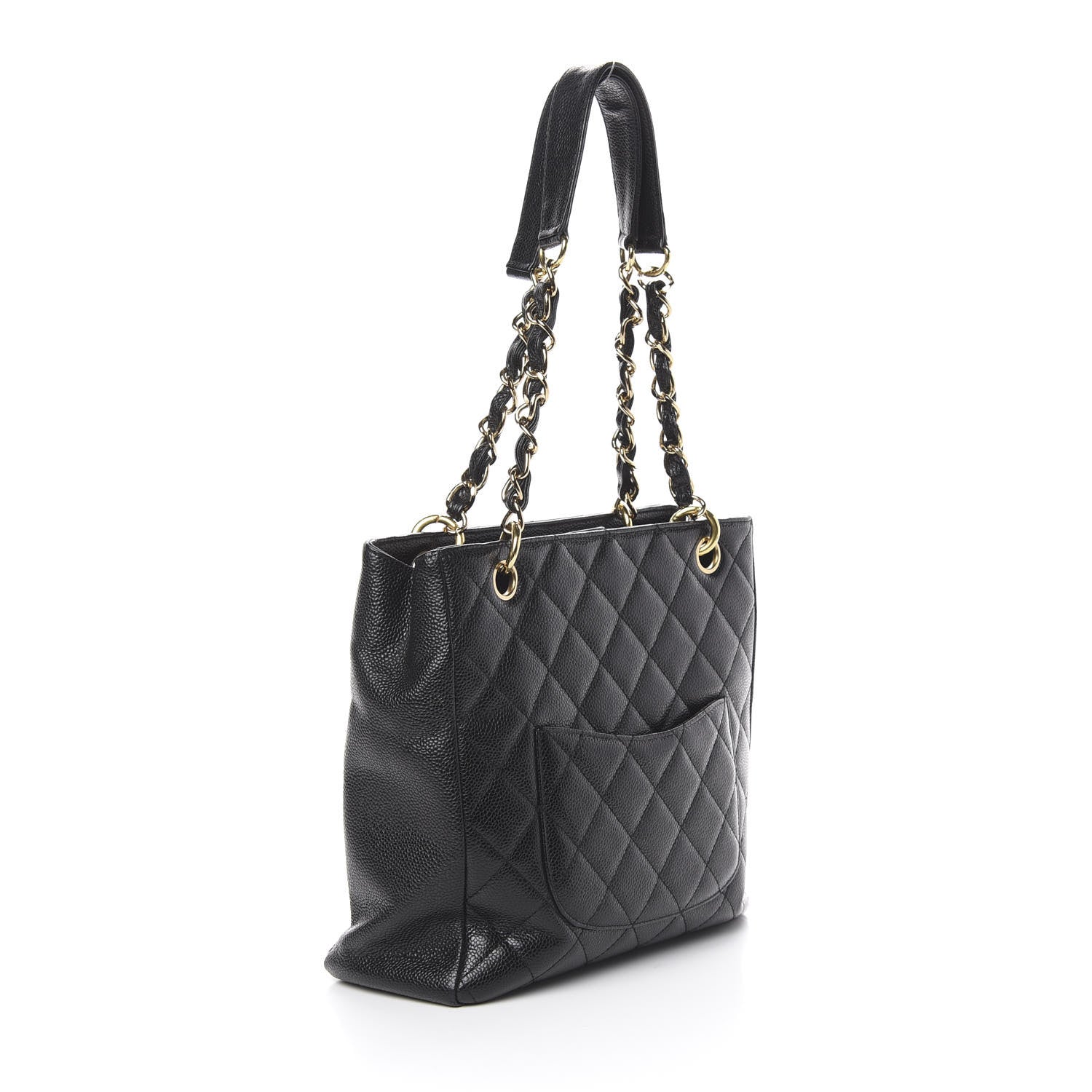 Chanel Caviar Quilted Petit Shopping Tote PST Black 2 of 11
