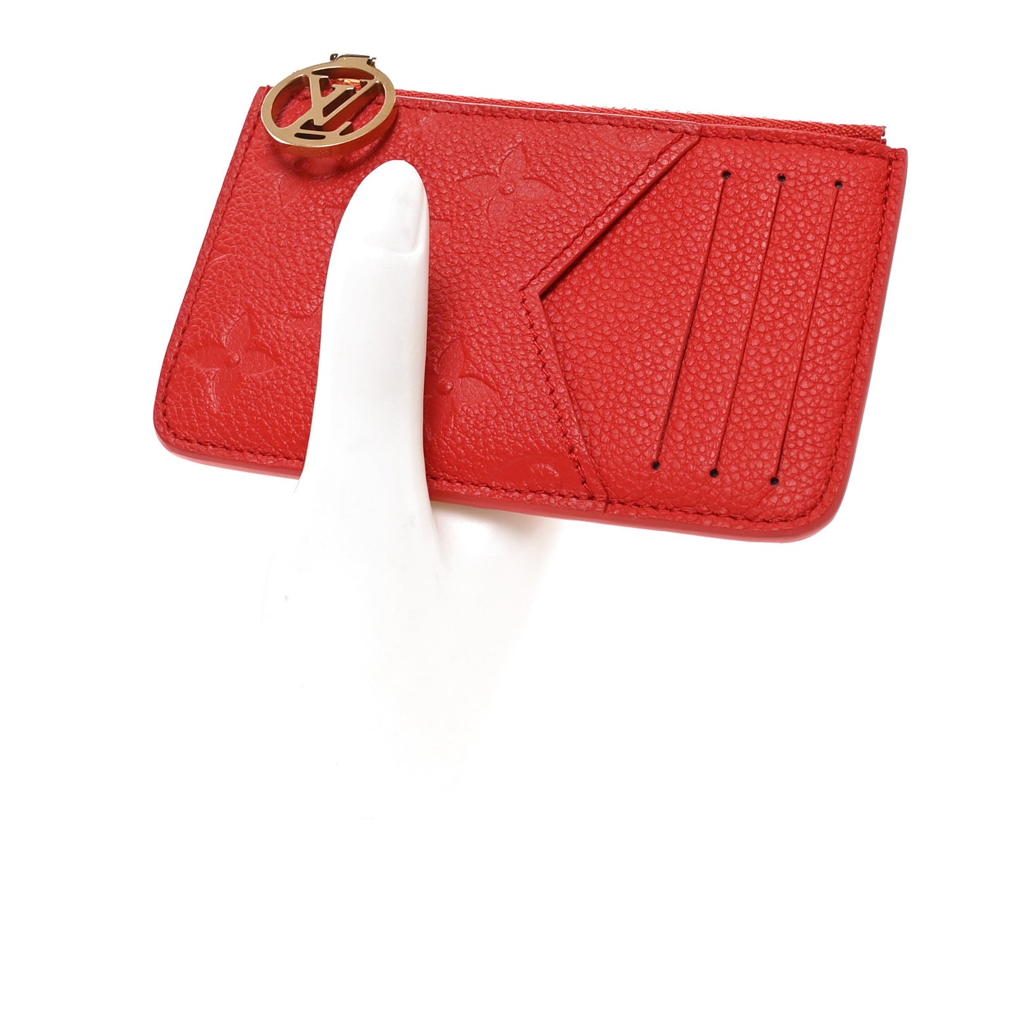 Empreinte Monogram Zipped Romy Card Holder Rouge