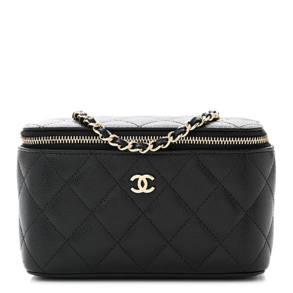 Chanel Caviar Quilted Small Vanity Case With Chain Black 1 of 11