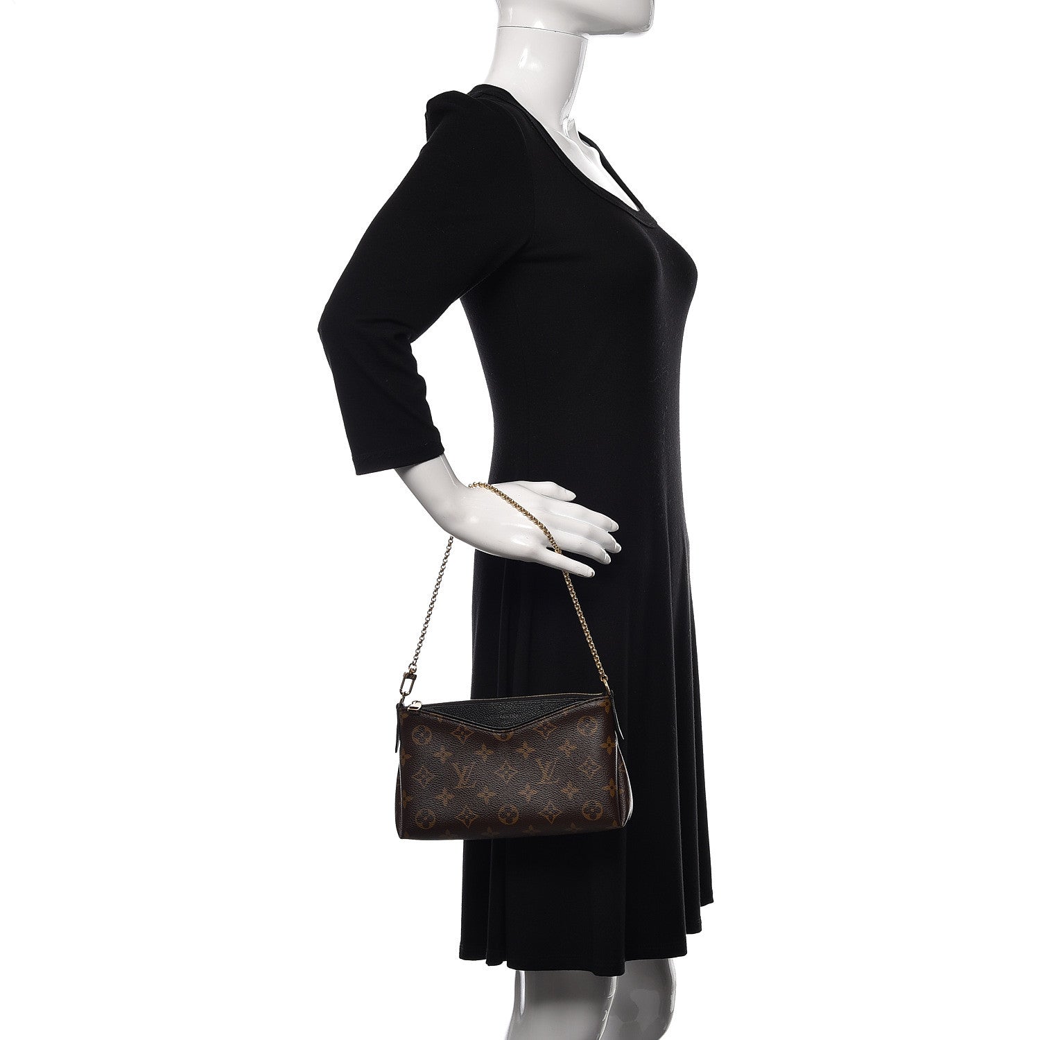 Louis Vuitton Monogram Pallas Clutch Black 2 of 11