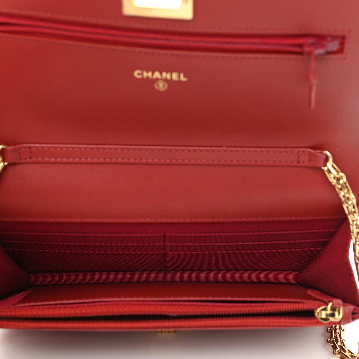Aged Calfskin Quilted Reissue Wallet On Chain WOC Red