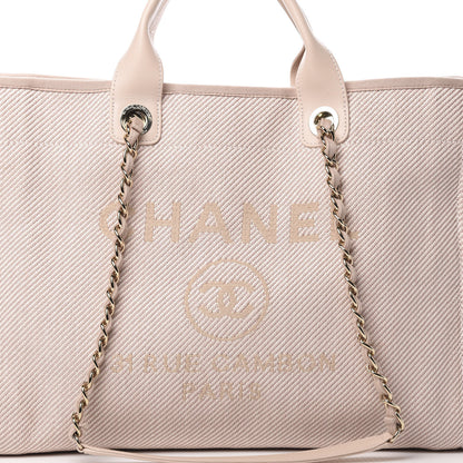 Chanel Mixed Fibers Calfskin Medium Deauville Tote Beige 9 of 11
