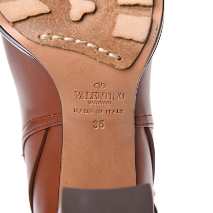 Valentino Garavani Calfskin Unicorn Buckle Ankle Booties 36 Cognac 6 of 8