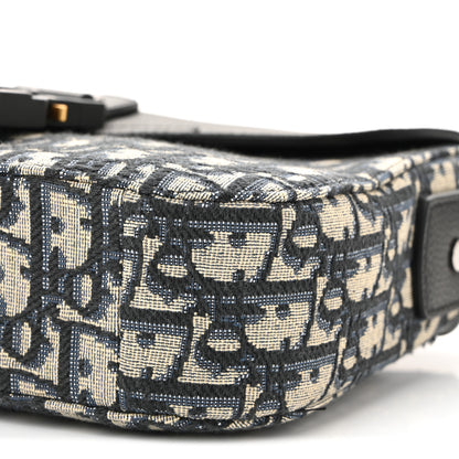 Christian Dior Oblique Jacquard Grained Calfskin Small Saddle Messenger Bag Beige Black 10 of 10
