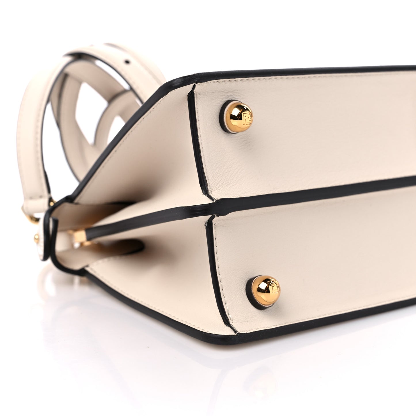 Vitello Seta Shiny Nappa Floral Embroidered Petite Peekaboo I SEE U Satchel Camelia White Ice