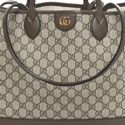 Gucci GG Supreme Monogram Textured Calfskin Medium Ophidia Shoulder Tote Bag Beige Ebony New Acero 7 of 9