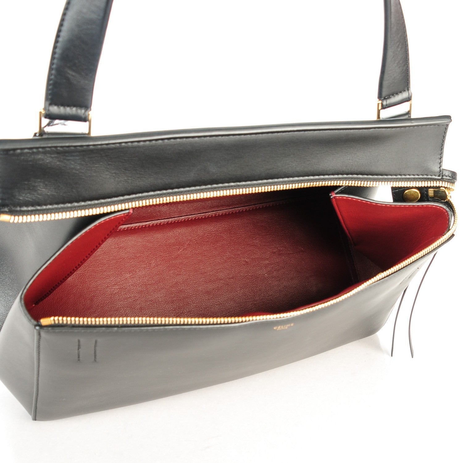 Celine Smooth Calfskin Medium Edge Shoulder Bag Black 5 of 9