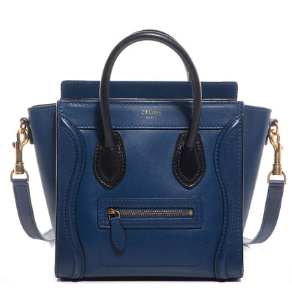 Celine Smooth Calfskin Nano Luggage Ocean Blue Black 1 of 9
