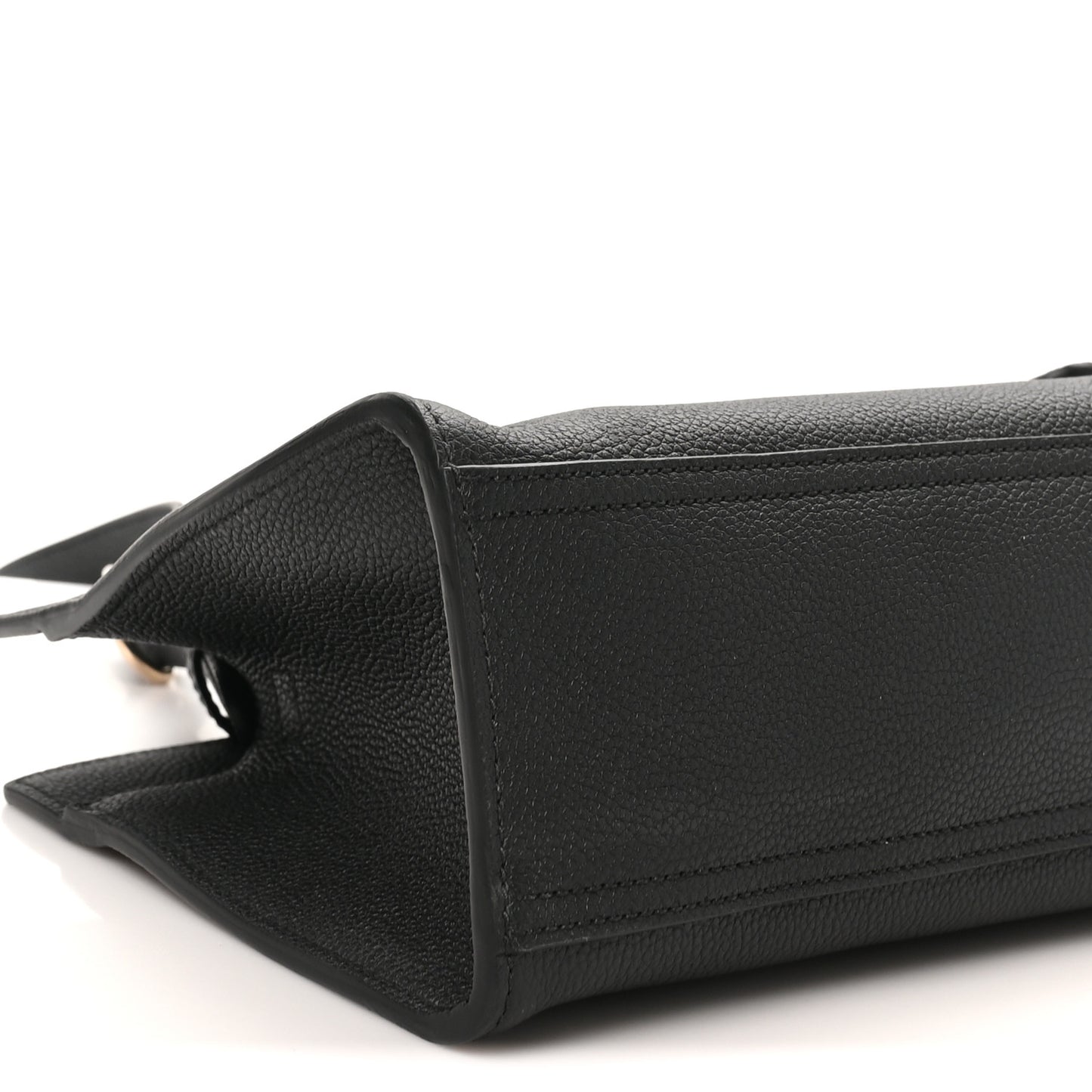 Grained Calfskin Medium Jackie Top Handle Bag Black