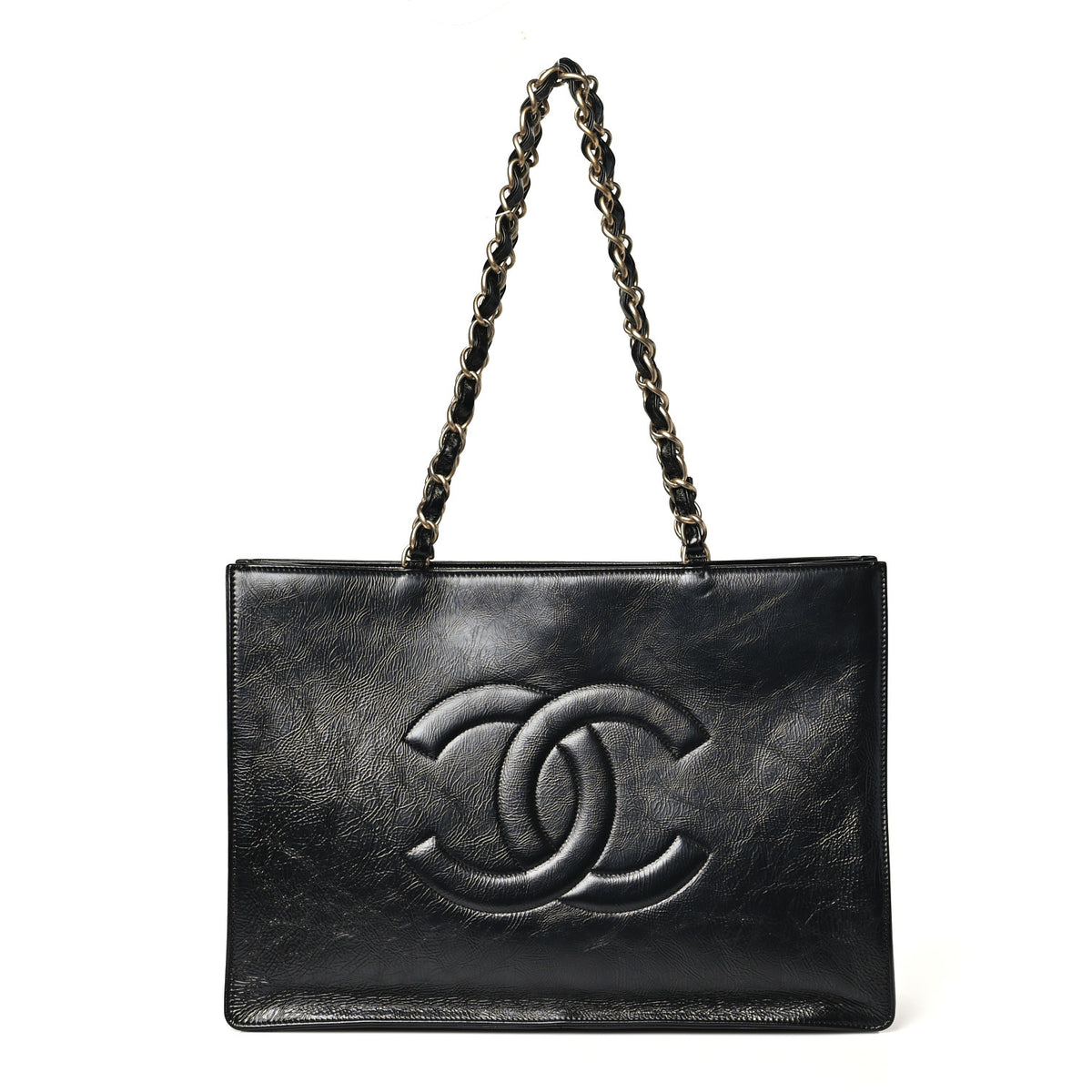 Chanel Shiny Aged Calfskin Shopping Bag Black 1 of 11