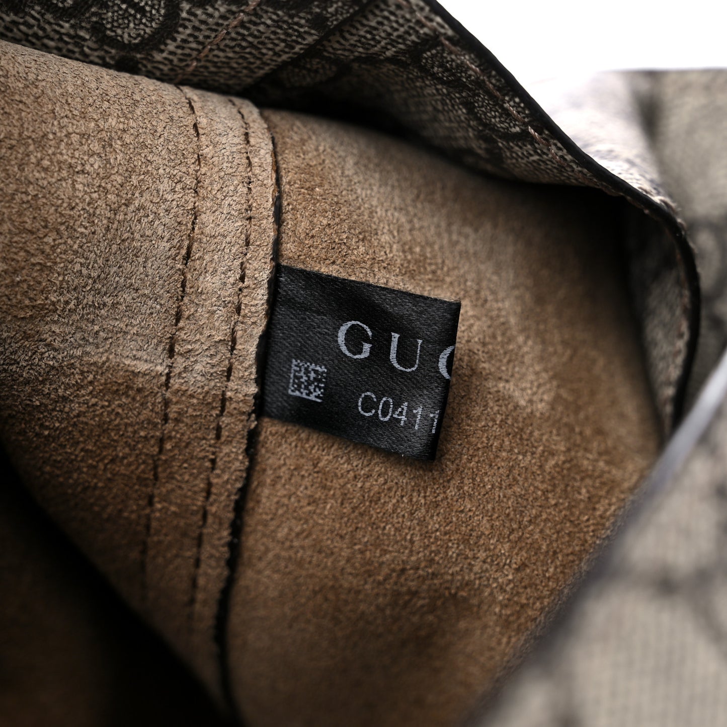 GG Supreme Monogram Calfskin Web Small Jackie 1961 Shoulder Bag Beige Brown Sugar
