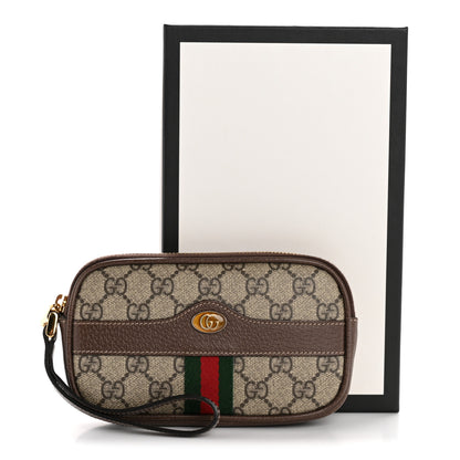 Gucci GG Supreme Monogram Ophidia Phone Case Wristlet Brown 9 of 9