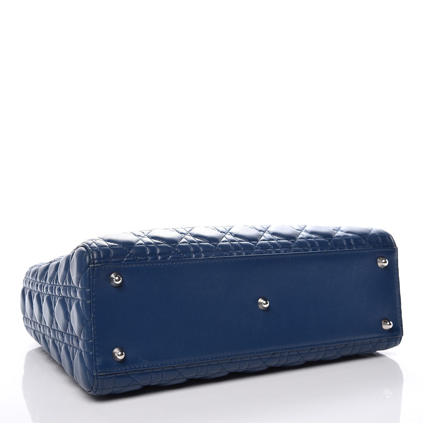 Lambskin Cannage Large Lady Dior Navy Blue
