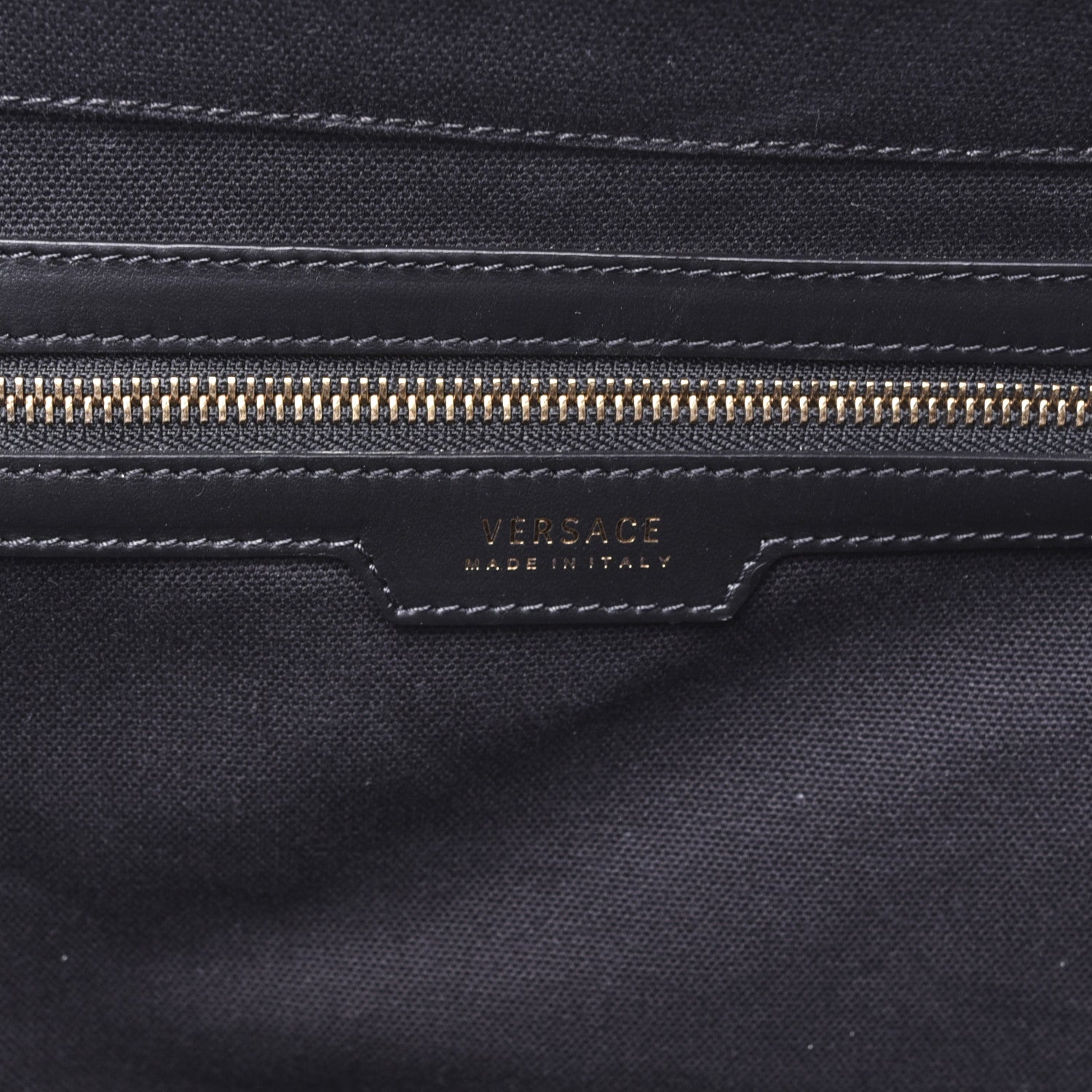 Versace Canvas Suppler Calfskin Cabas GV Signature Tote Black 6 of 9