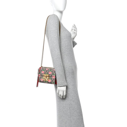 Gucci GG Supreme Monogram Apple Small Padlock Shoulder Bag Beige Multicolor Lobster Red 2 of 10