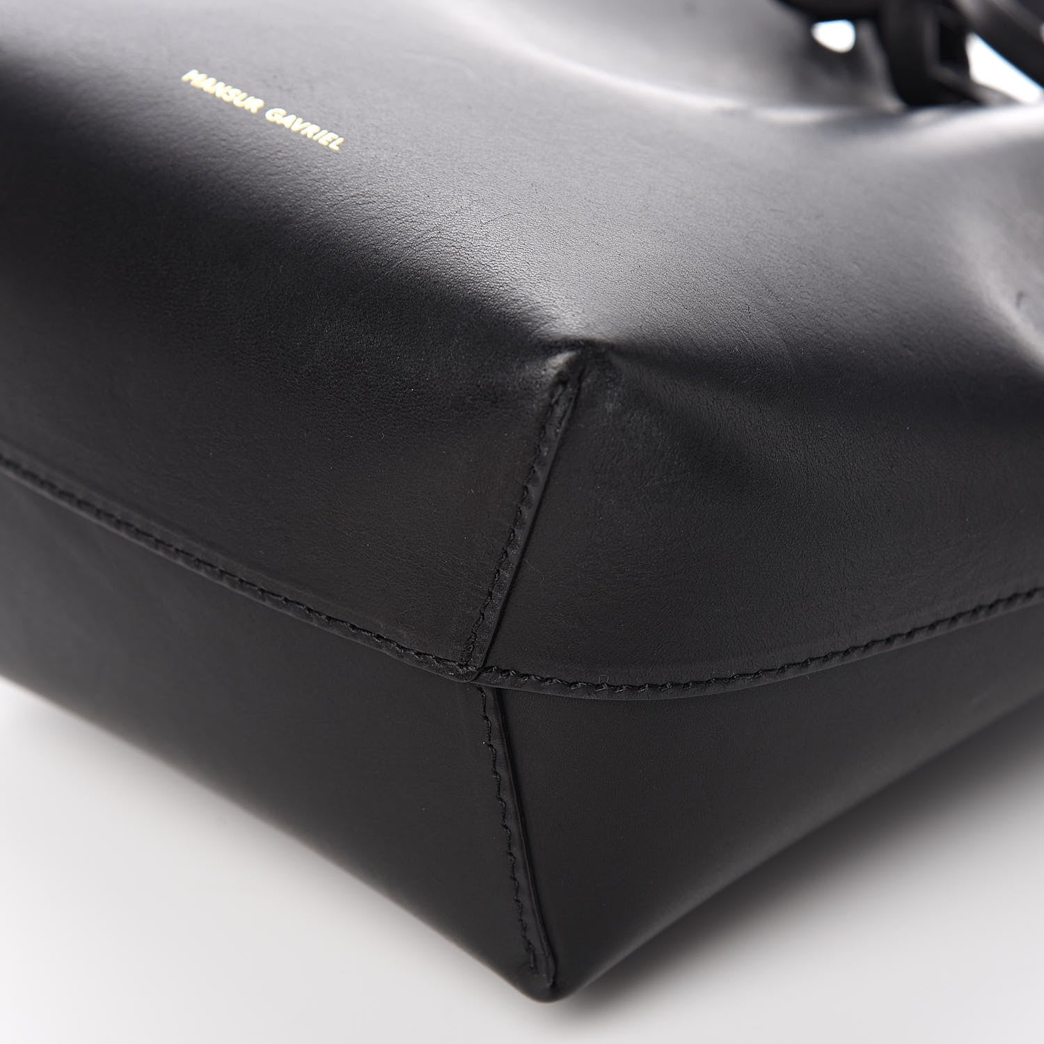 Mansur Gavriel Vegetable Tanned Calfskin Mini Mini Bucket Bag Black Flamma 10 of 11