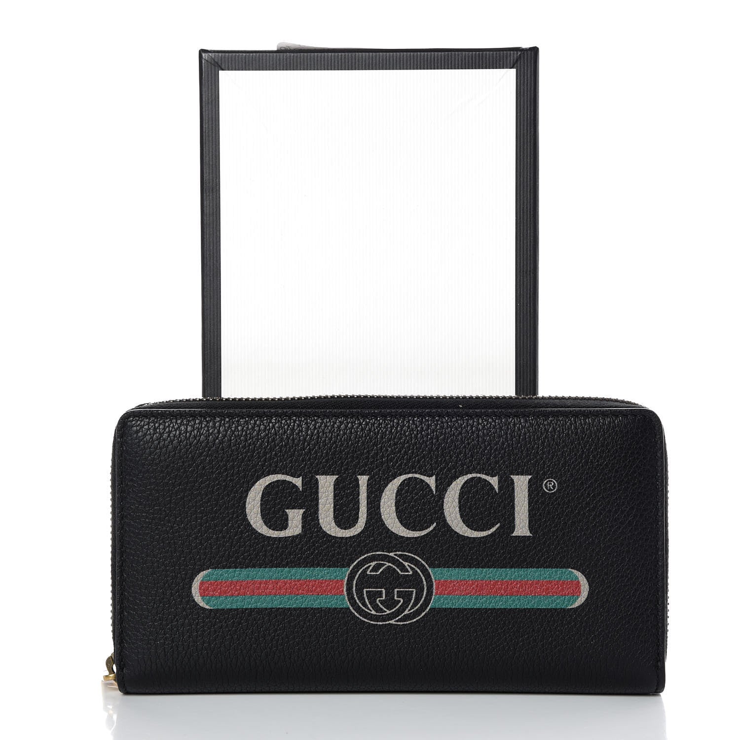 Gucci Calfskin Logo Zip Around Wallet Black 8 of 8