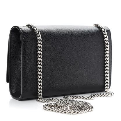 Saint Laurent Grain De Poudre Small Monogram Kate Satchel Black 3 of 9