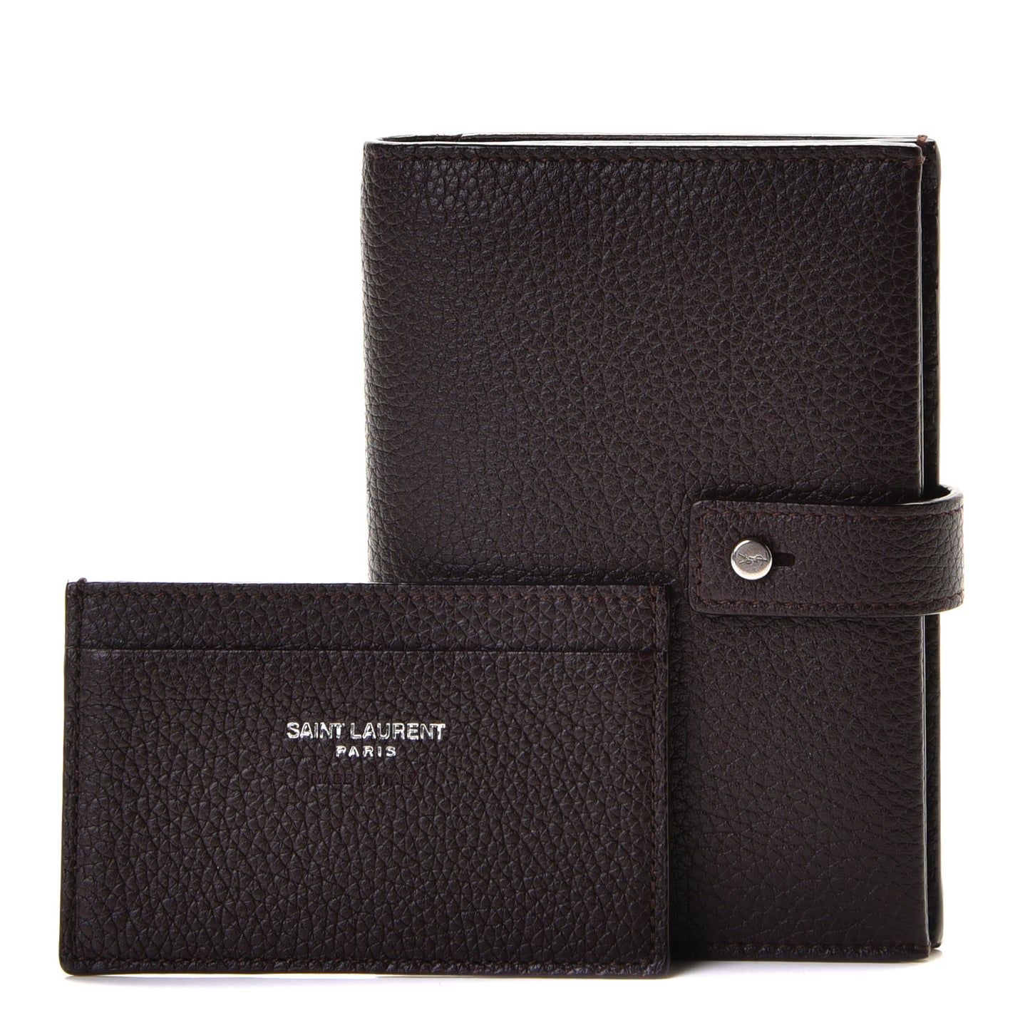 Grained Calfskin Sac De Jour Compact Wallet Black Tulipe