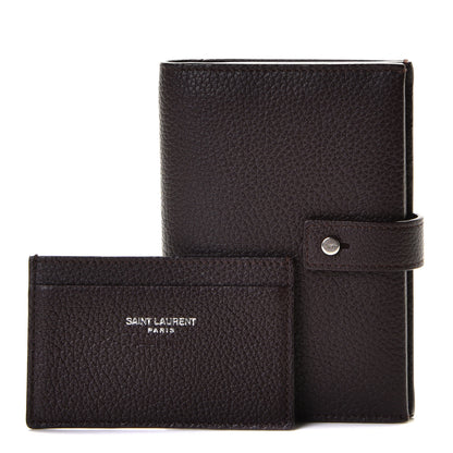 Saint Laurent Grained Calfskin Sac De Jour Compact Wallet Black Tulipe 7 of 9