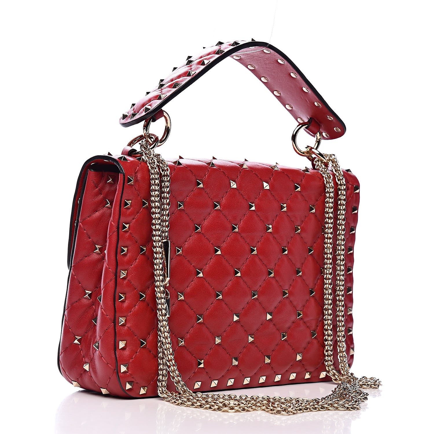 Valentino Garavani Nappa Medium Rockstud Spike Shoulder Bag Rosso Valentino 3 of 11