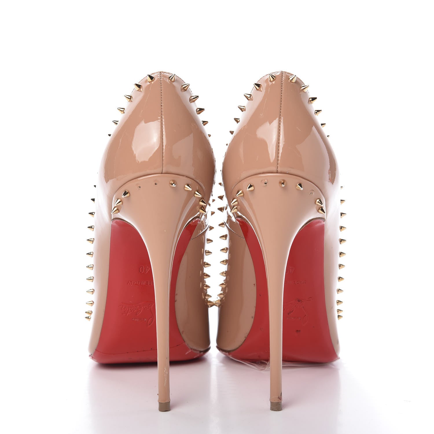 Christian Louboutin Patent Anjalina 120 Pumps 40 Nude 6 of 13