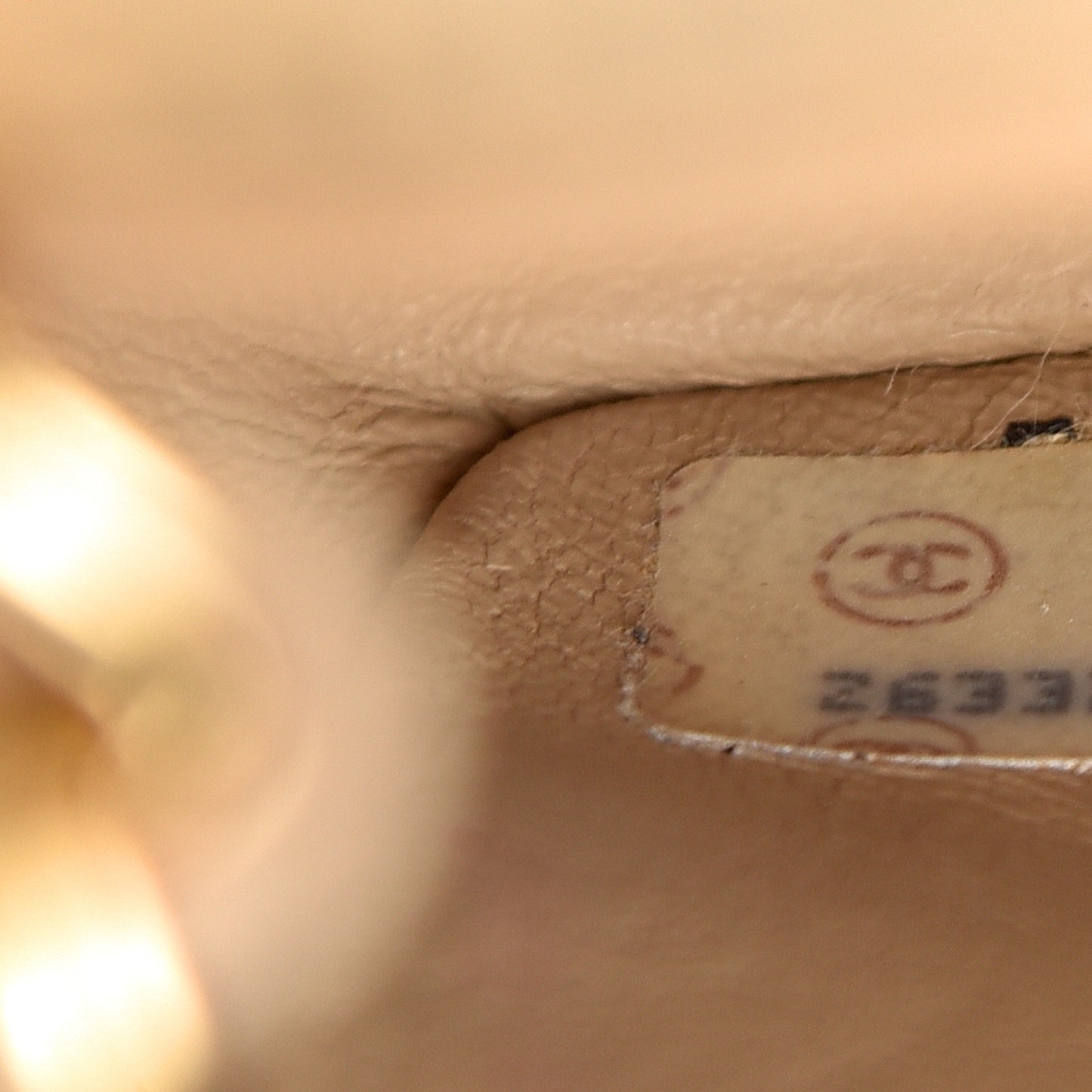 Lambskin Vertical Quilt Mini Square Flap Beige