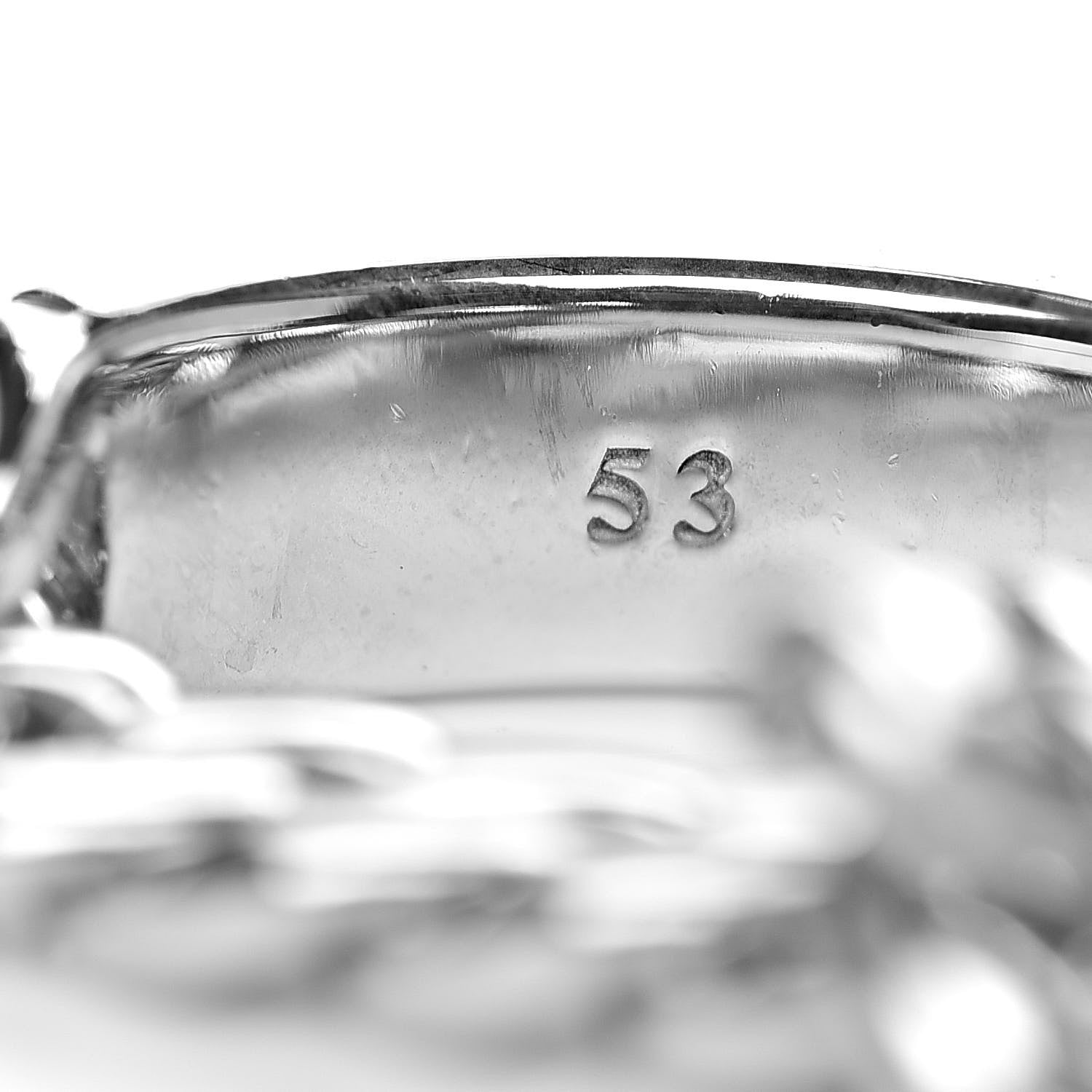 Christian Dior 18K White Gold Gourmette Ring 53 6.25 4 of 5