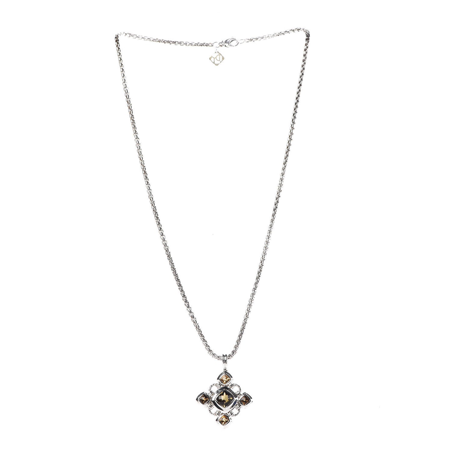 Sterling Silver Citrine Quartz Renaissance Necklace