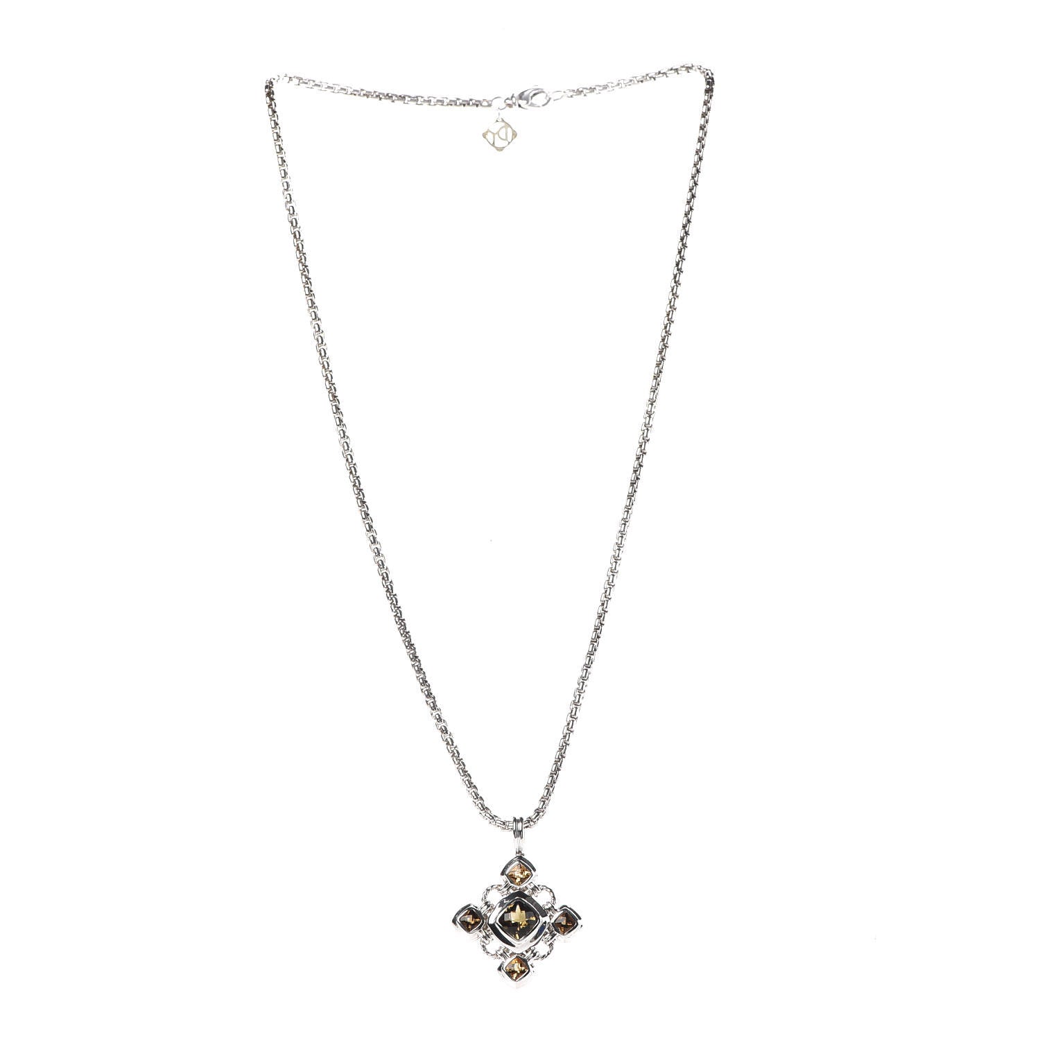 David Yurman Sterling Silver Citrine Quartz Renaissance Necklace 3 of 6