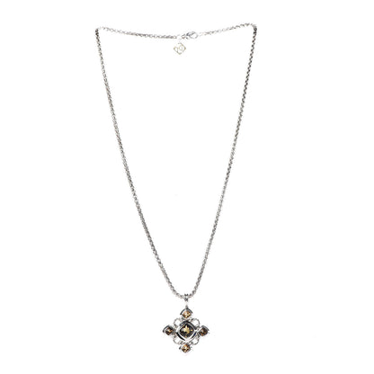 David Yurman Sterling Silver Citrine Quartz Renaissance Necklace 3 of 6