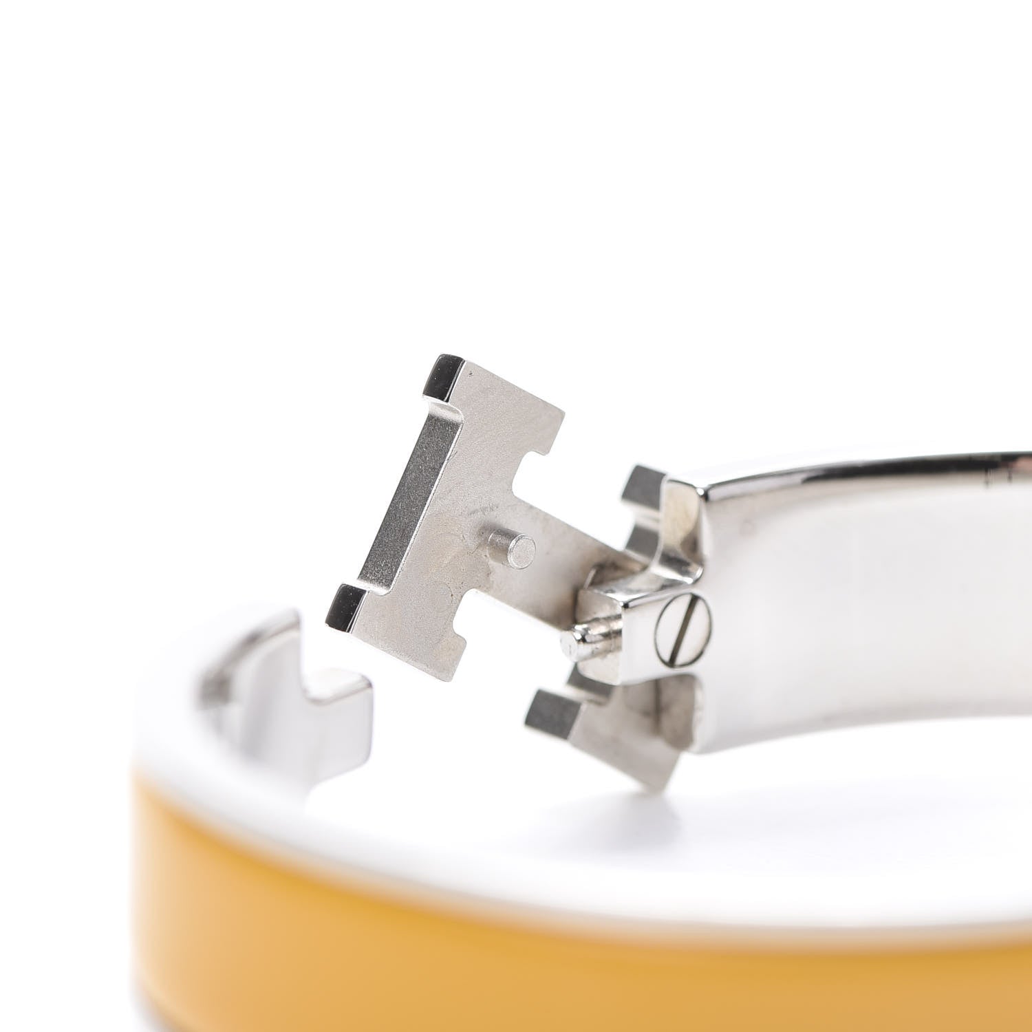 Hermes Enamel Narrow Clic Clac H Bracelet PM Jaune Madras 5 of 6