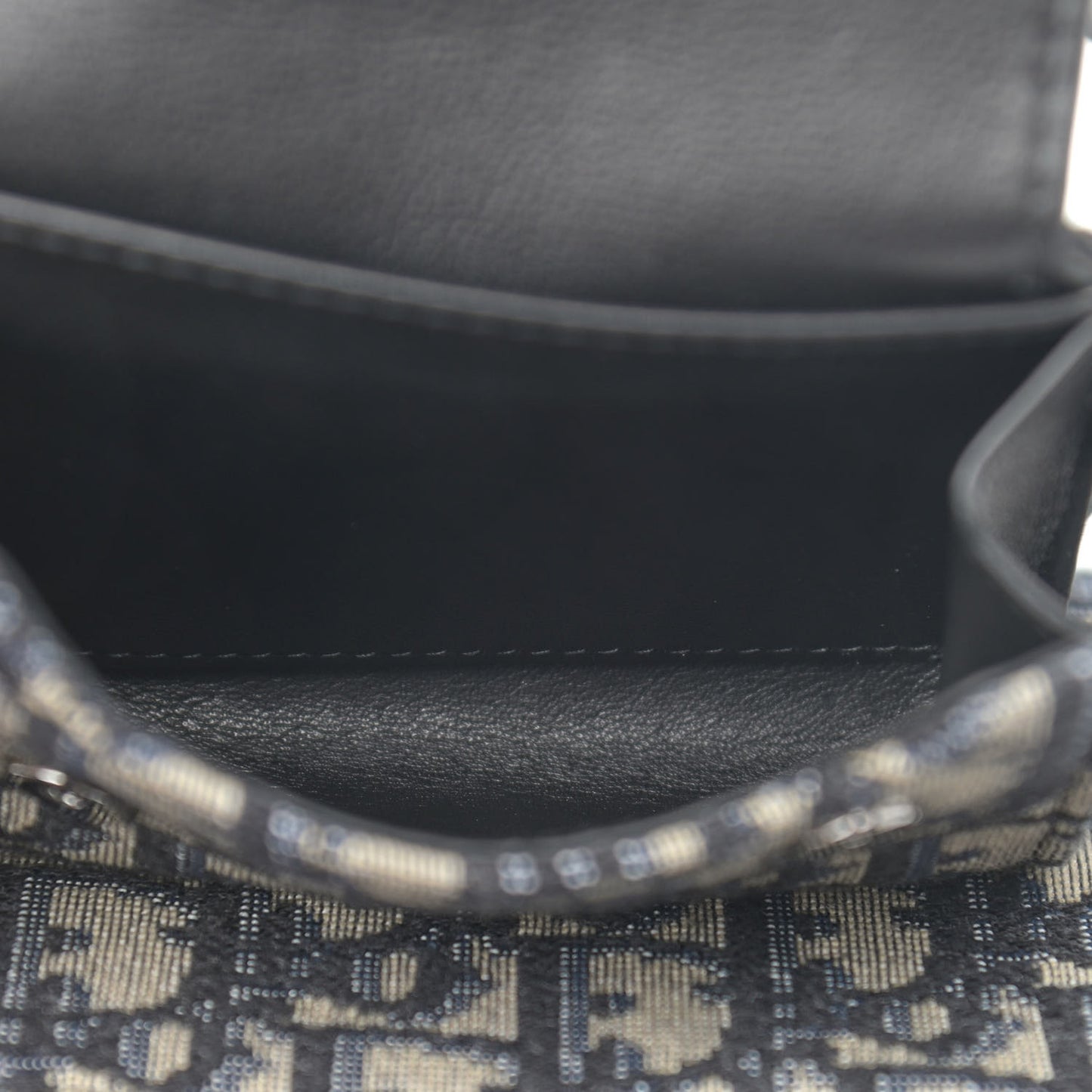 Oblique Smooth Calfskin Elite Shoulder Pouch Beige Black