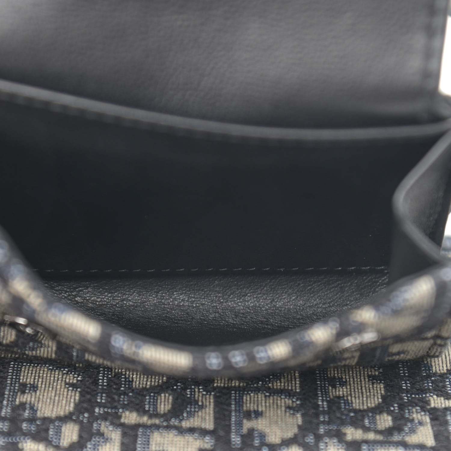Christian Dior Oblique Smooth Calfskin Elite Shoulder Pouch Beige Black 6 of 12