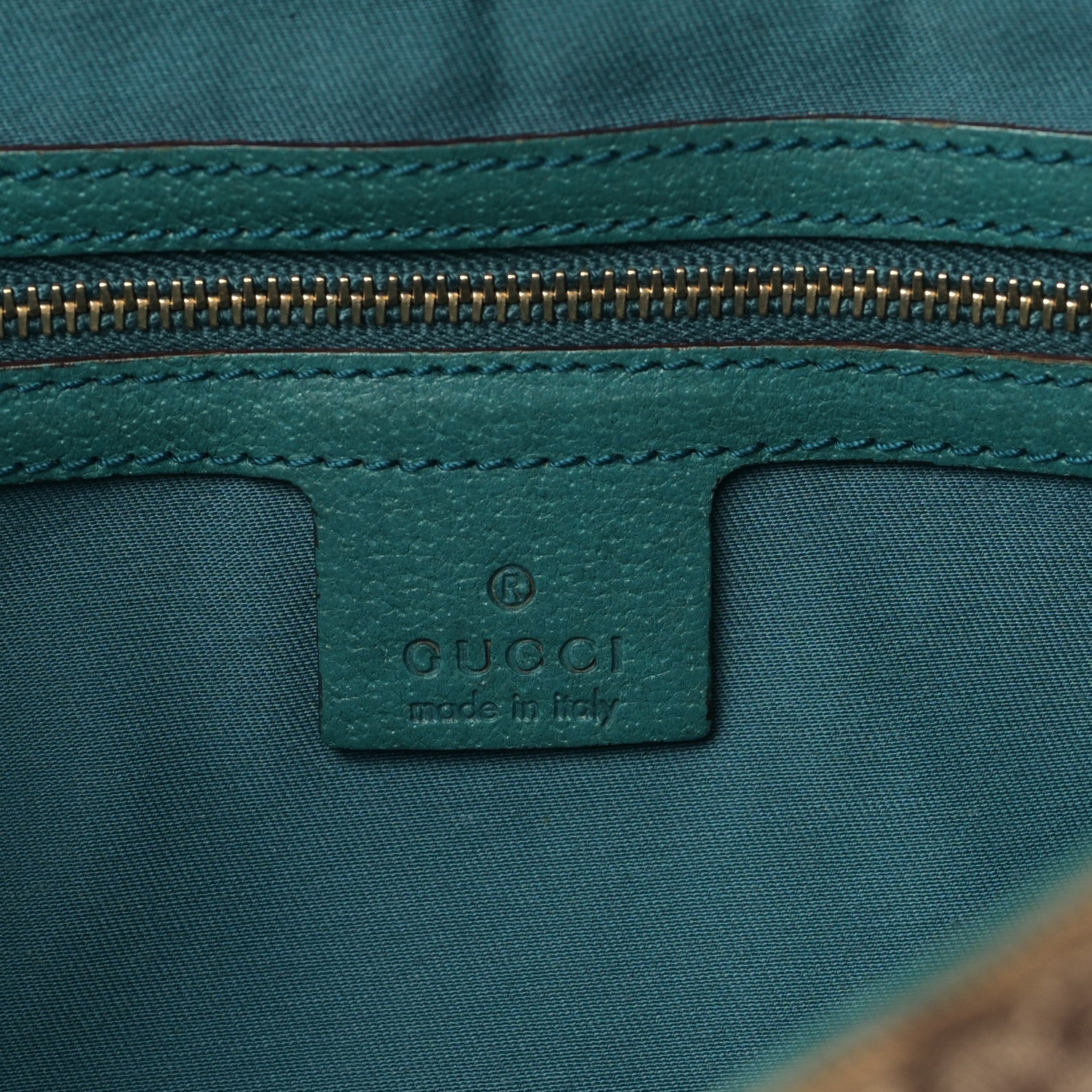 Gucci Monogram Calfskin Large Bardot Shoulder Bag Turquoise 6 of 10